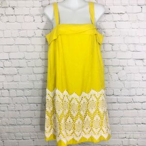 Anthropologie Floreat Yellow Cloud Dress